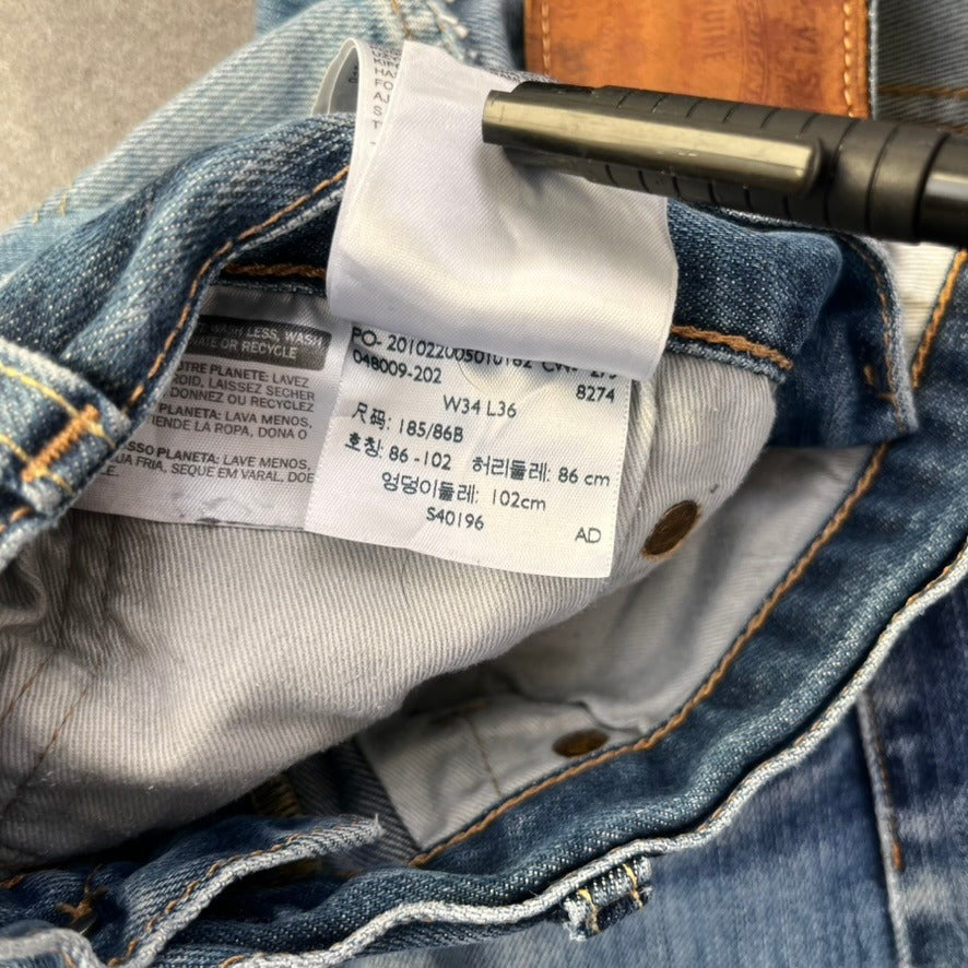 Vintage Levi's 501 Premium Jeans Herren Straight W34 L36 Washed Blau