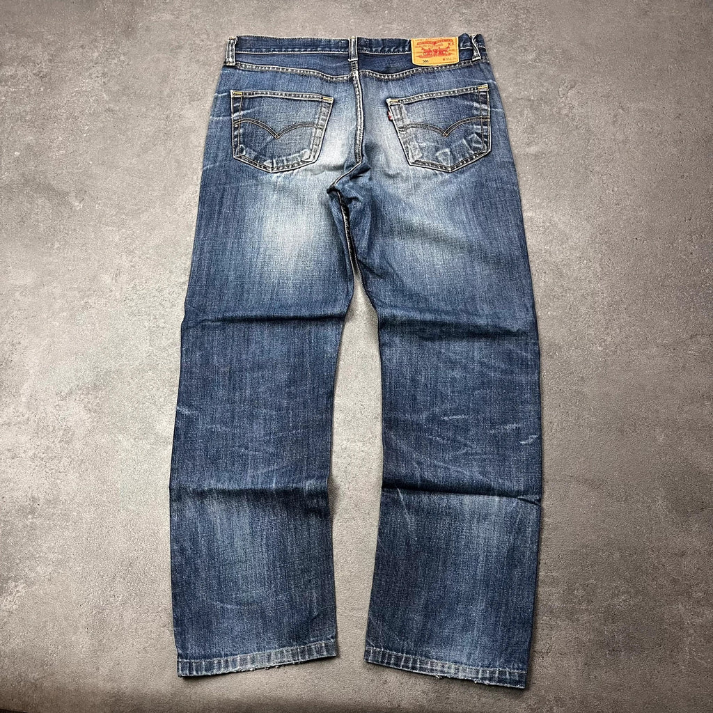 Vintage Levi's 501 Jeans Herren W33 L30 Dunkelblau – Rückansicht