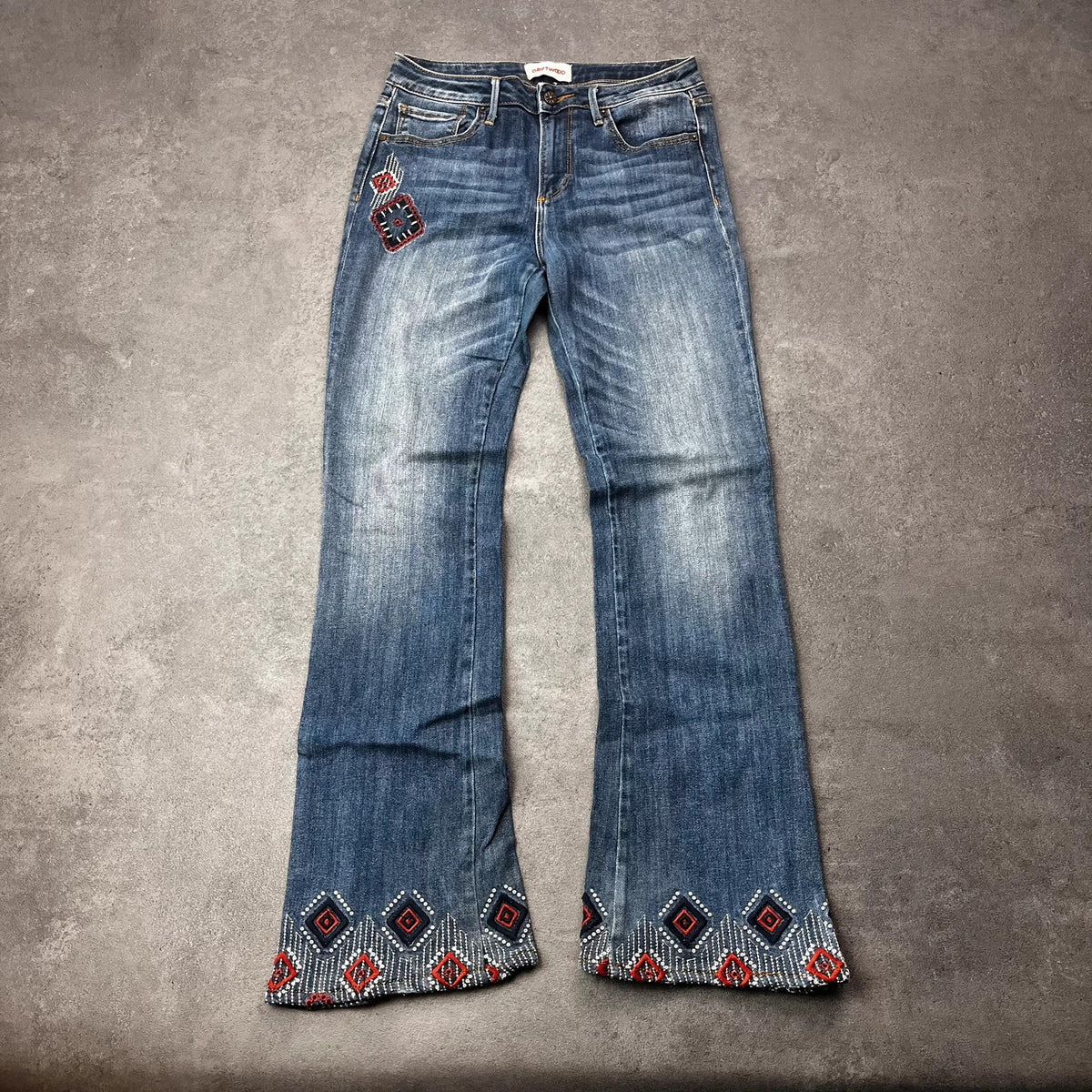 Vintage Driftwood Flared Jeans Damen Gr. M – Vorderansicht