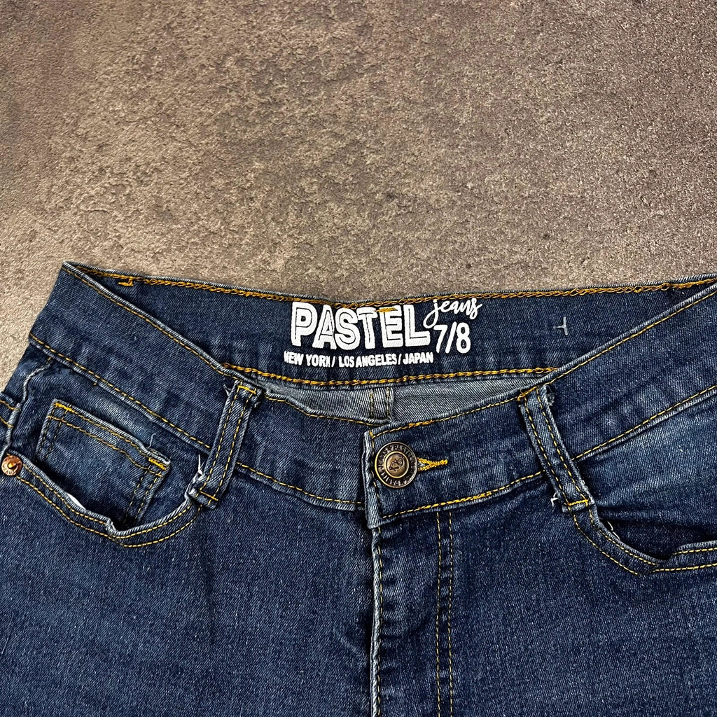 Vintage Pastel Bootcut Jeans Damen – Bund