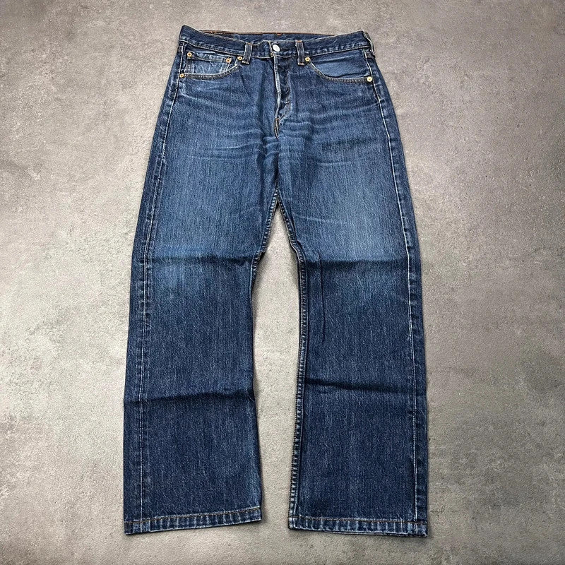 Vintage Levi's 501 Jeans Herren W32 L30 Dunkelblau – Vorderansicht
