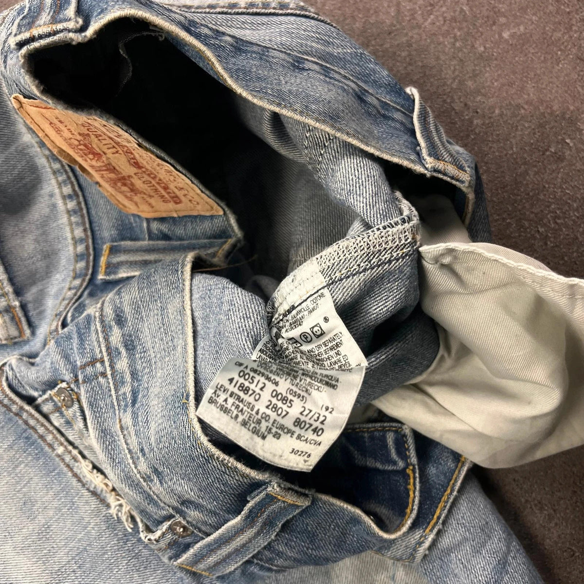 Vintage Levi's 512 Bootcut Jeans Herren W27 L28 Washed Distressed Hellblau 2000s