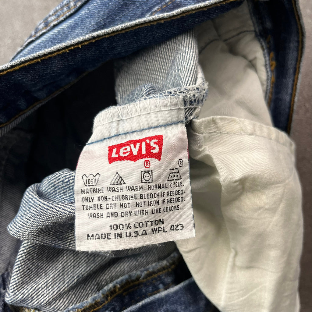 Vintage Levi's 501 Jeans Herren Straight W32 L30 Made in USA Washed Dunkelblau
