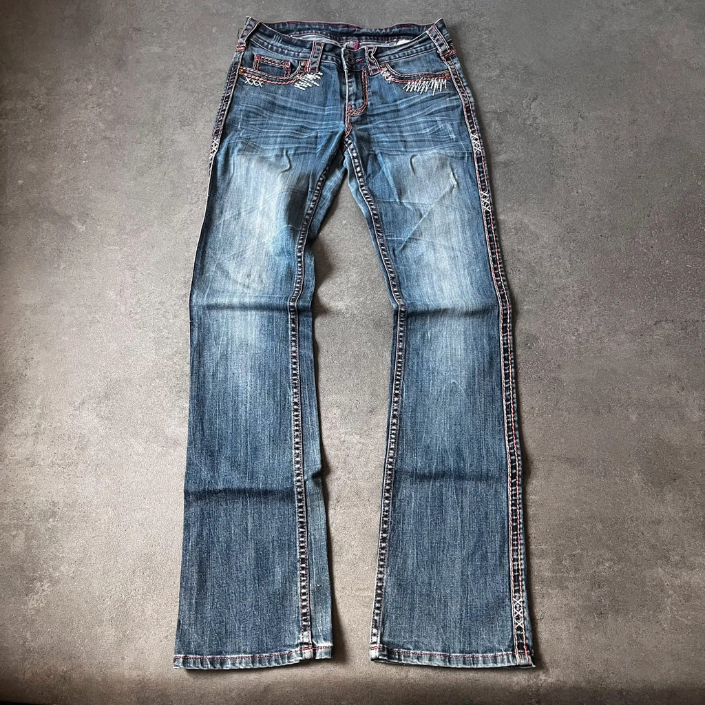 Vintage Tuff Bootcut Jeans Damen W27 L35 Blau Y2K, Bild 2