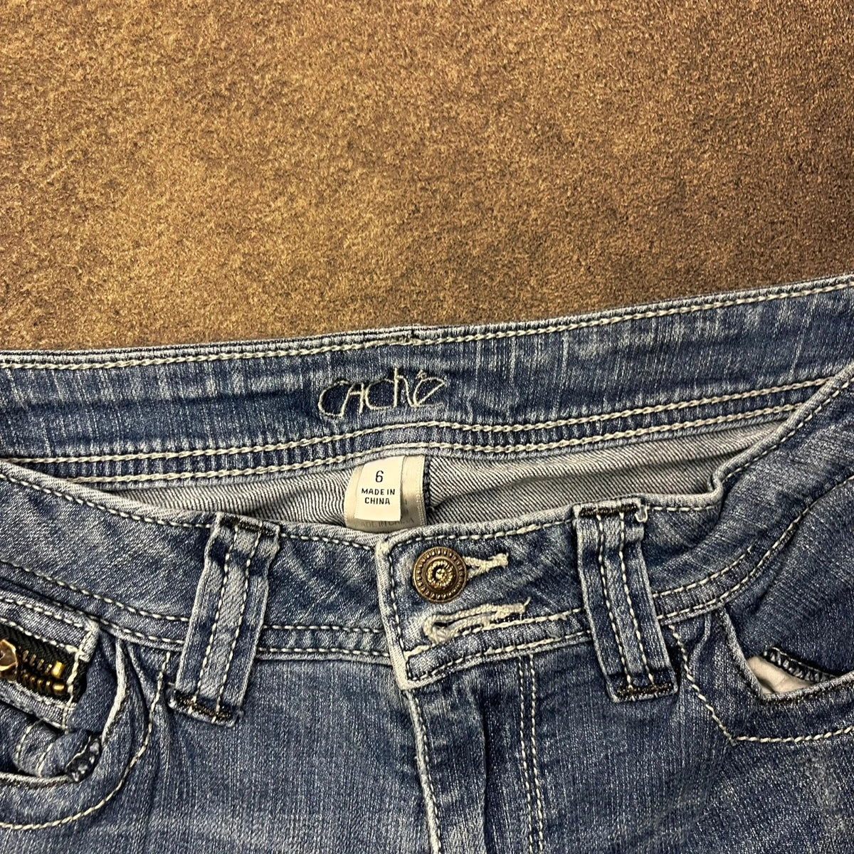 Vintage Cache Bootcut Jeans Damen US 6 Blau Y2K, Bild 8