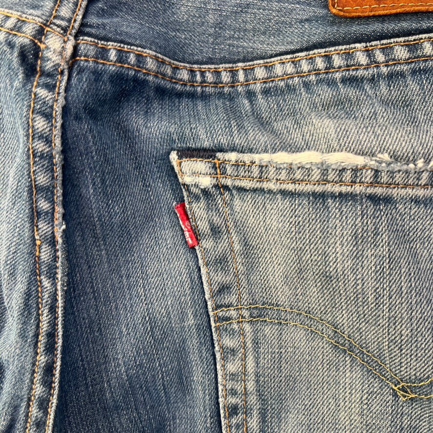 Vintage Levi's 501 Premium Jeans Herren Straight W34 L36 Washed Blau