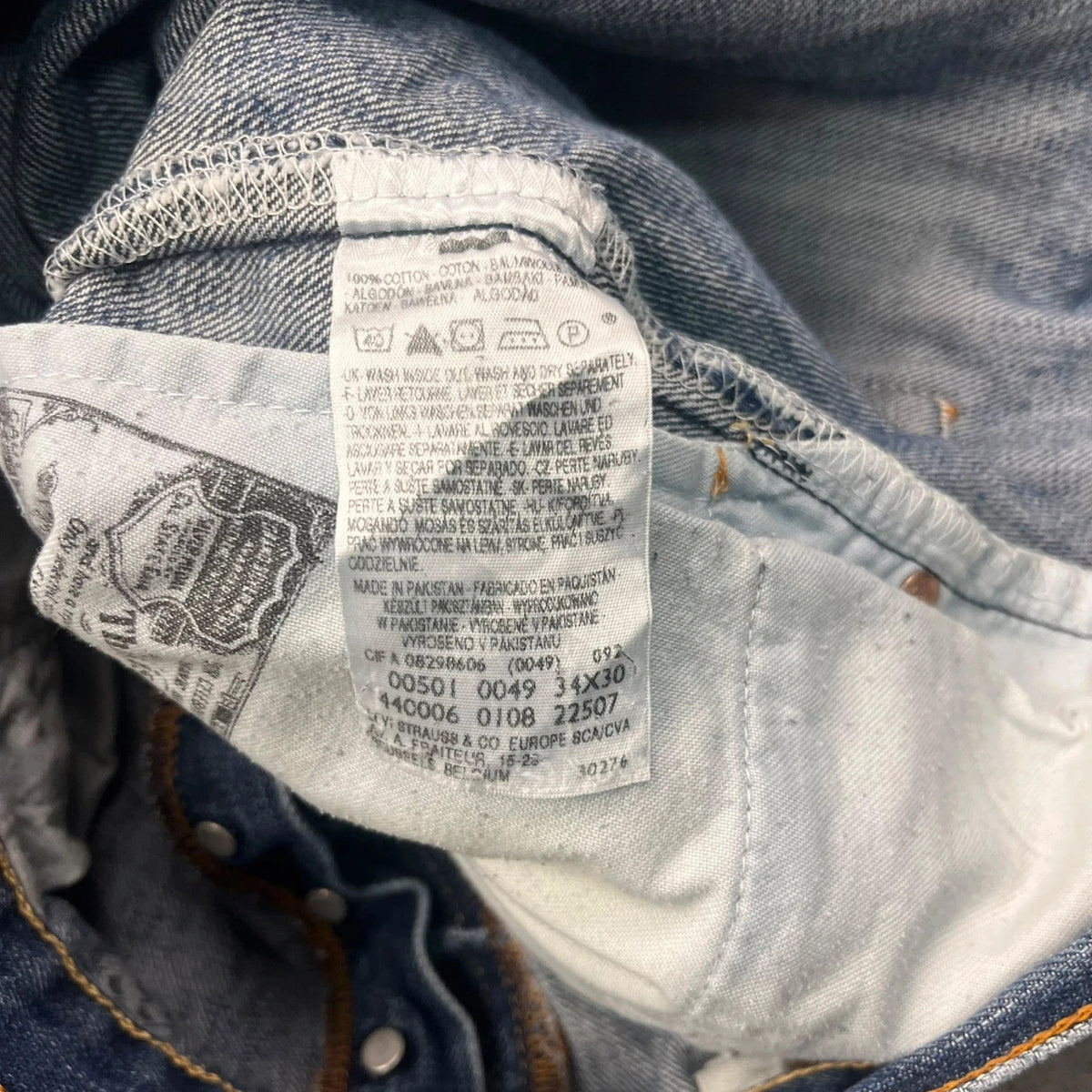 Vintage Levi's 501 Jeans Herren Straight W34 L30 Blau 2000s, Bild 7