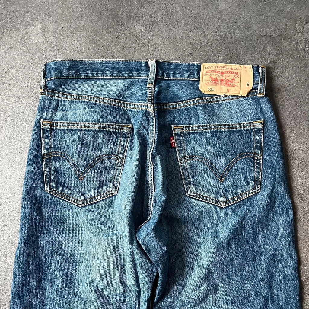 Vintage Levi's 501 Jeans Herren Straight W33 L32 Blau 2000s, Bild 4