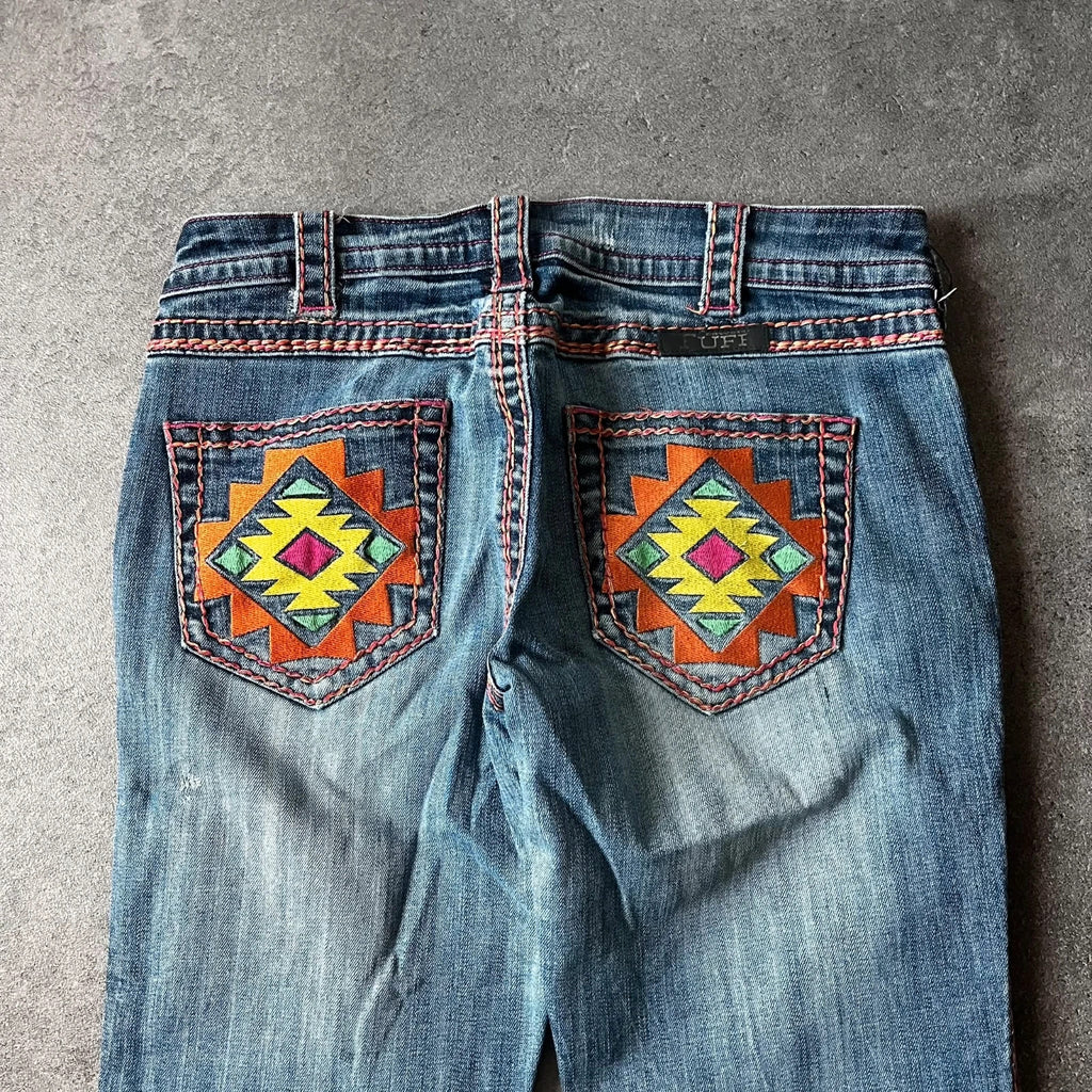 Vintage Tuff Bootcut Jeans Damen W27 L35 Blau Y2K, Bild 8