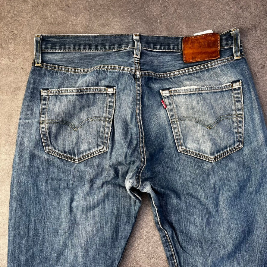 Vintage Levi's 501 Premium Jeans Herren Straight W34 L36 Washed Blau