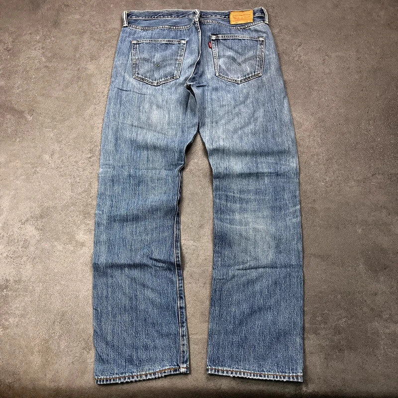 Vintage Levi's 501 Jeans Herren W34 L32 Crazy Washed – Rückansicht