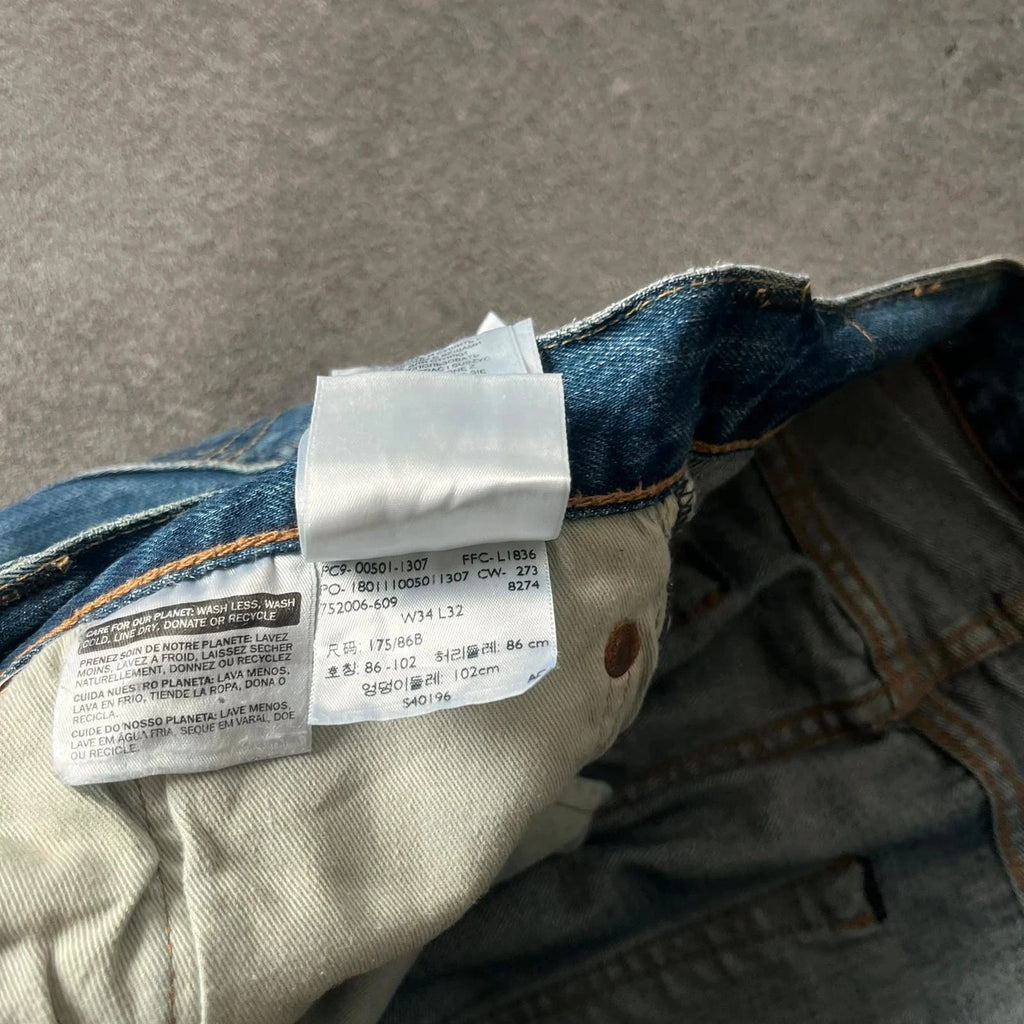 Vintage Levi's 501 Jeans Herren Straight W34 L32 Blau 2000s, Bild 7