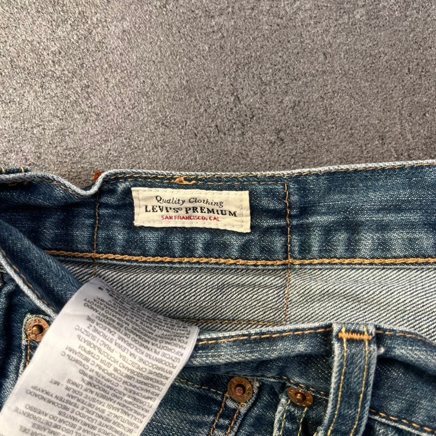 Vintage Levi's 501 Premium Jeans Herren Straight W34 L36 Washed Blau