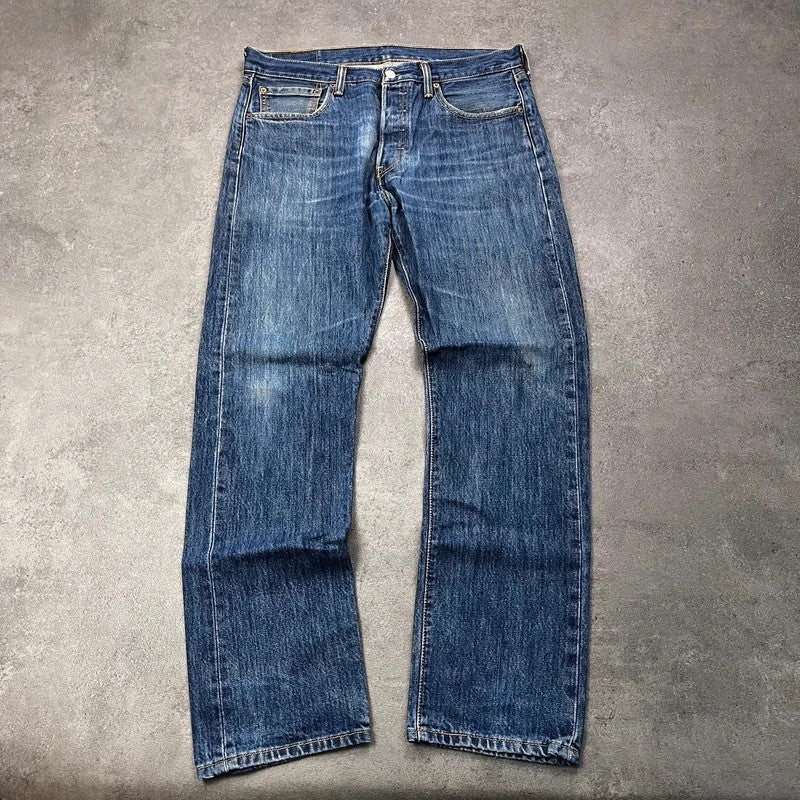 Vintage Levi's 501 Jeans Herren W32 L30 Blau – Vorderansicht
