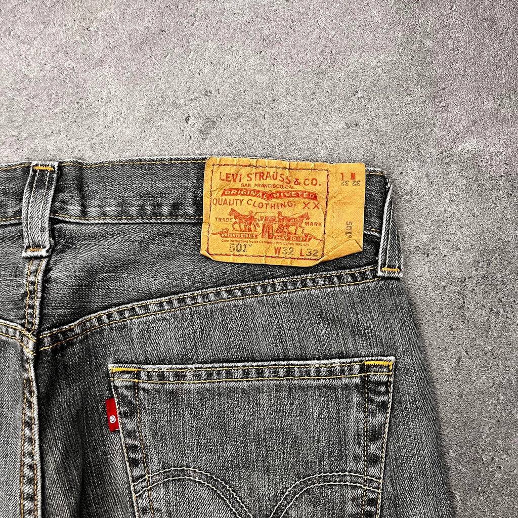 Vintage Levi's 501 Jeans Herren Grau – Patch