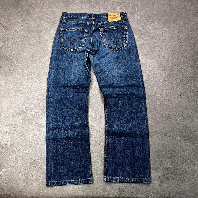 Vintage Levi's 501 Jeans Herren W32 L30 Dunkelblau – Rückansicht