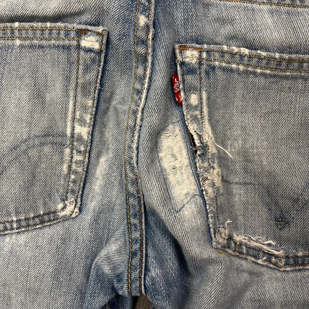 Vintage Levi's 512 Bootcut Jeans Herren W27 L28 Washed Distressed Hellblau 2000s