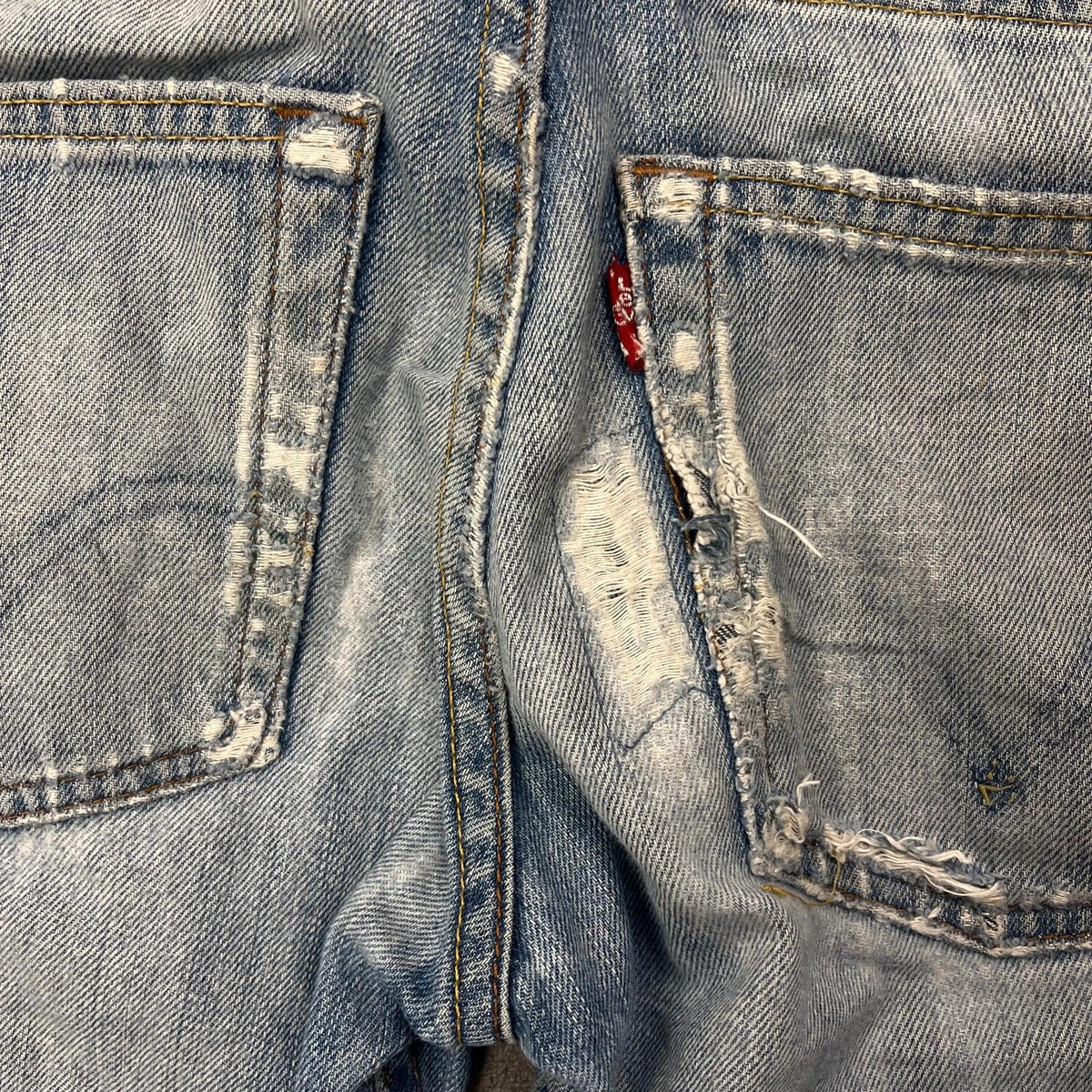 Vintage Levi's 512 Bootcut Jeans Herren W27 L28 Washed Distressed Hellblau 2000s